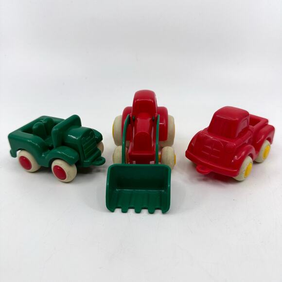 Vtg Viking Toys Vehicles Cars Trucks Mini Figure Toys Lot Set of 3 Red & Green - Picture 2 of 4